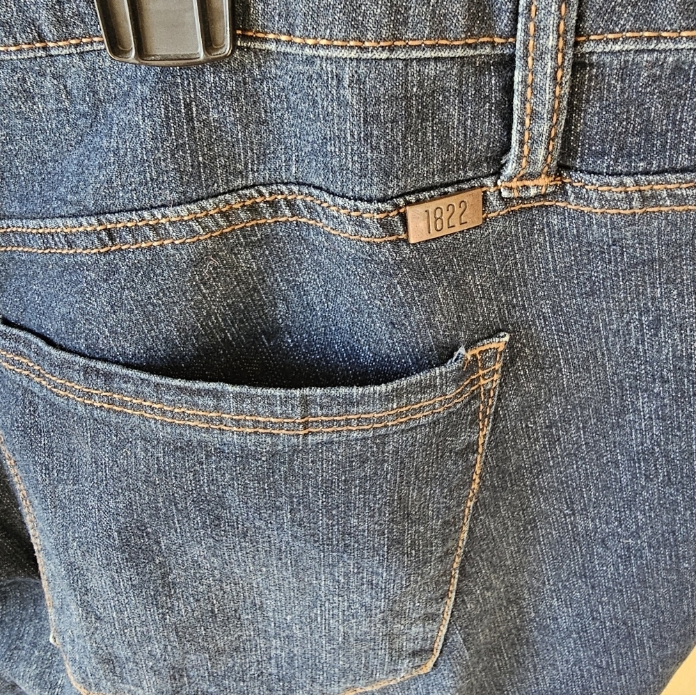 1822 Denim Dark Blue Women's Jeans Skinny Leg High Rise 22w - Picture 4 of 8